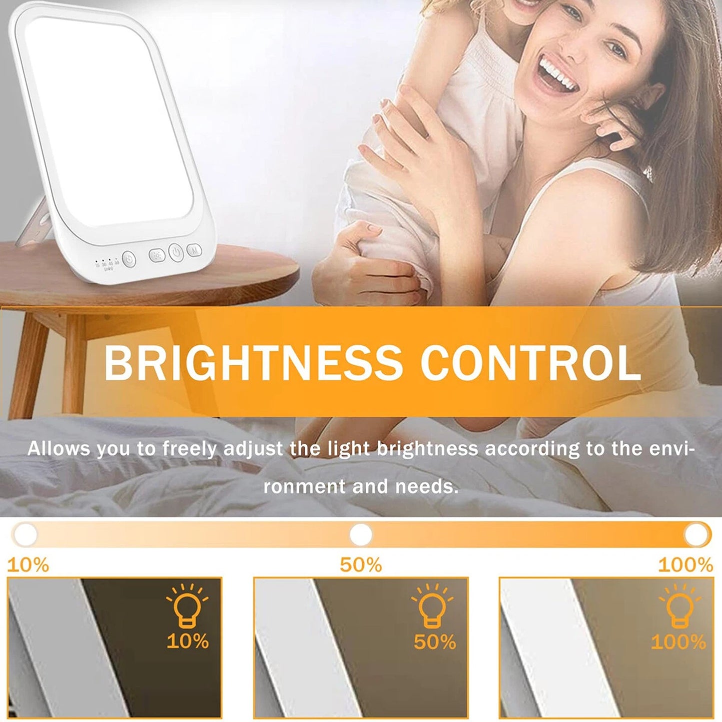 Slim Light Box for SAD Therapy 10000 Lux for Light Therapy Treatment