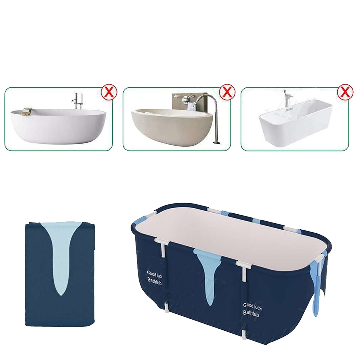 Foldable Portable Bathtub Water Tub Folding PVC