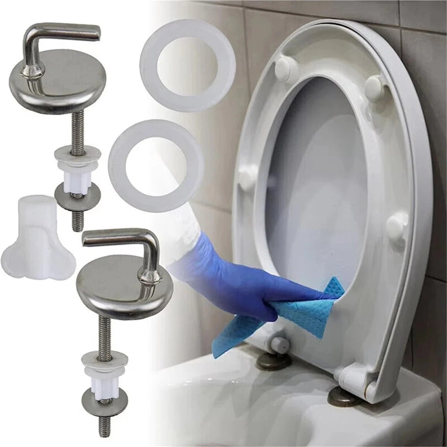 Toilet Seat Fix Fittings for Back to Wall Hinges 2pcs