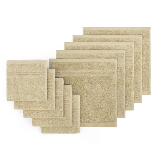 Linen 10 Pack 100 Percent Cotton Face Washers Ultra Soft Bath Towels 30 x 30cm