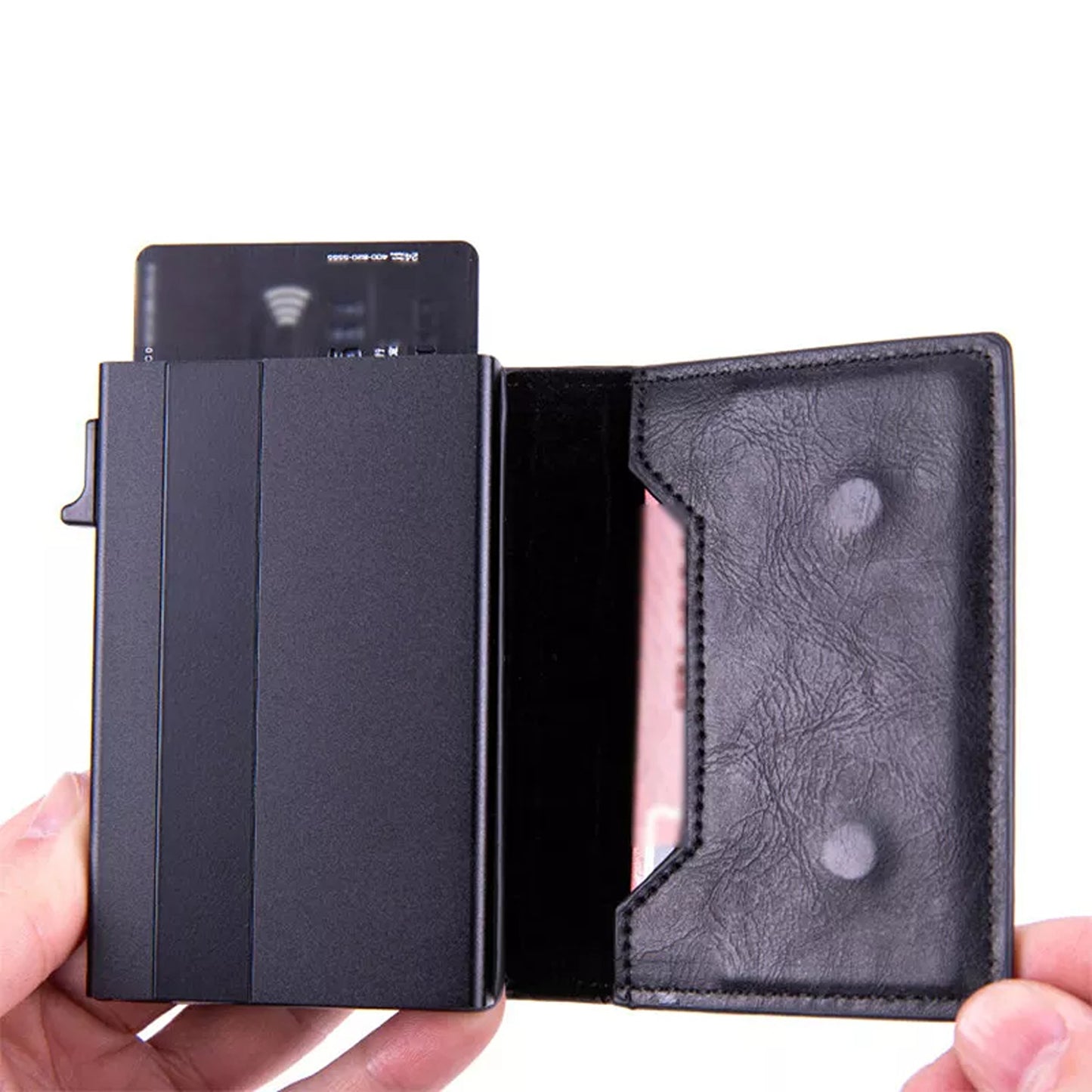 PU Leather Wallet with AirTag Holder Credit Card and Cash Case