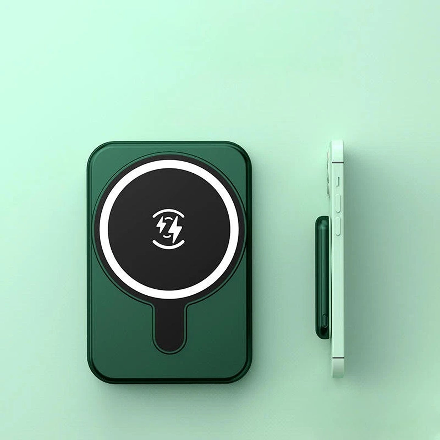 Green 10000mAh Mini Magnetic Portable Wireless Charger