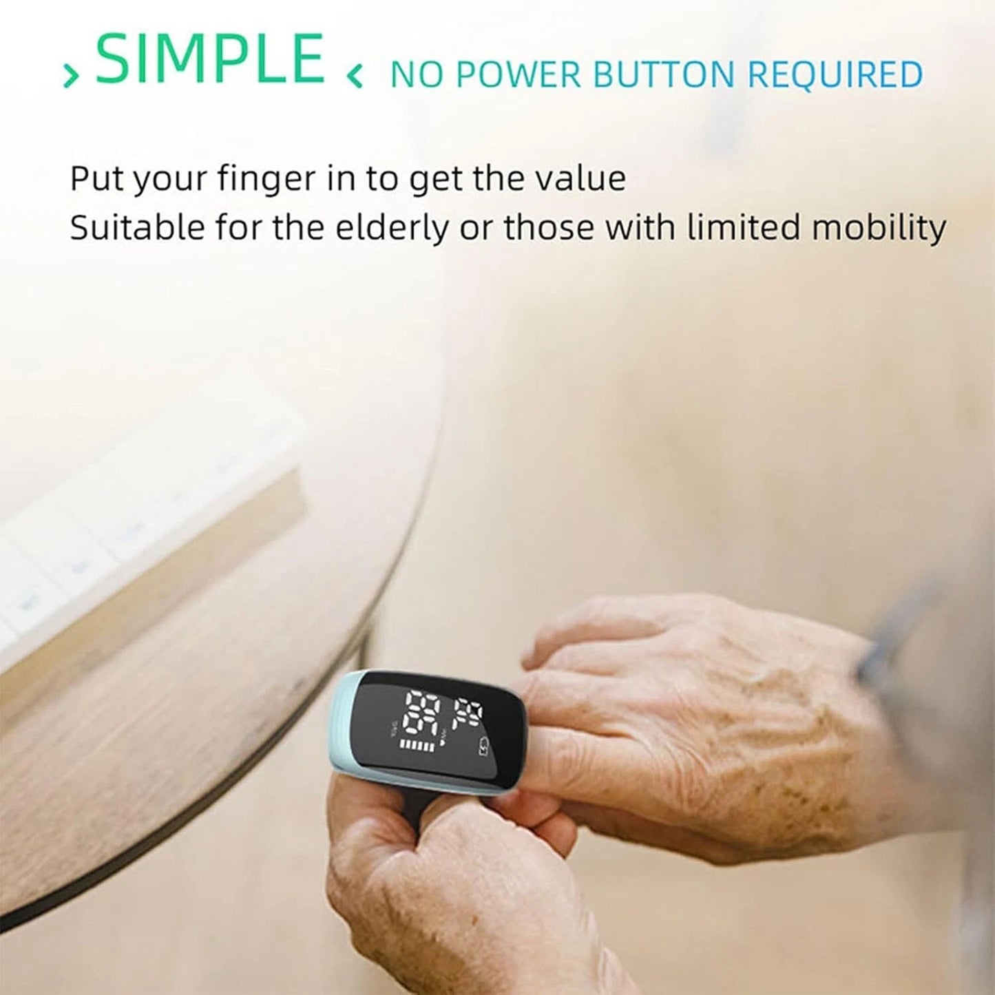 USB Rechargeable Finger Pulse Oximeter and Heart Rate Monito