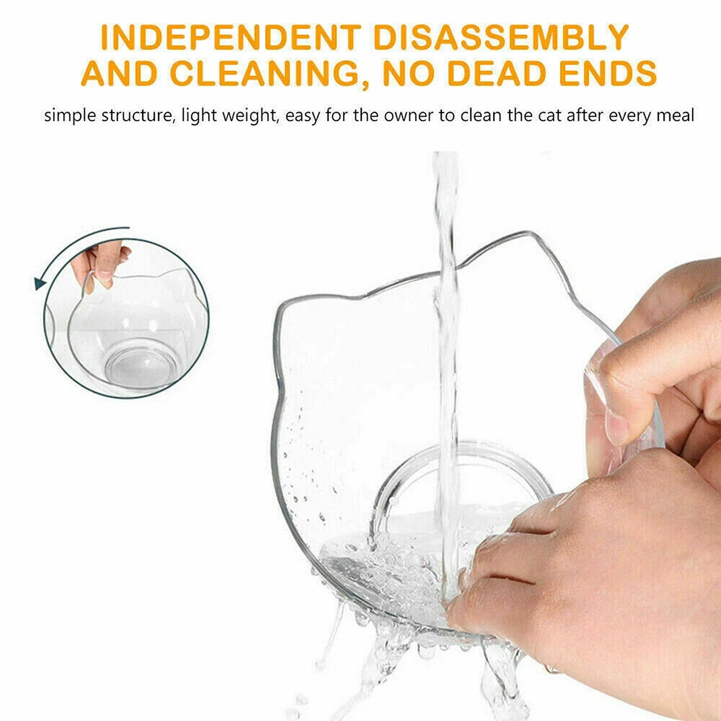 Double Raised Pet Bowls Stand Elevated Food Water Feeder for Cats Dogs