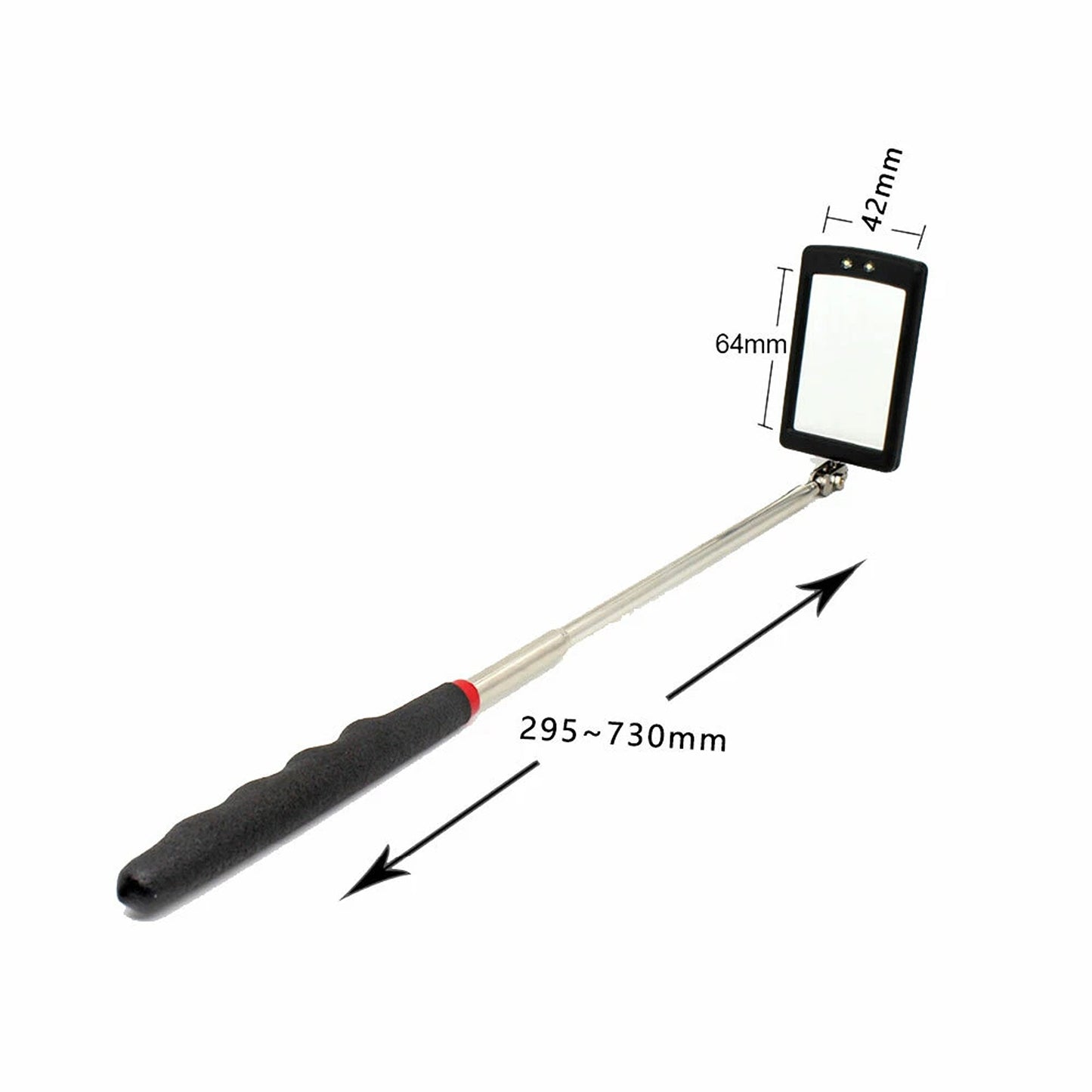 LED Inspection Mirror Extendable Telescopic Swivel Lighted Tool