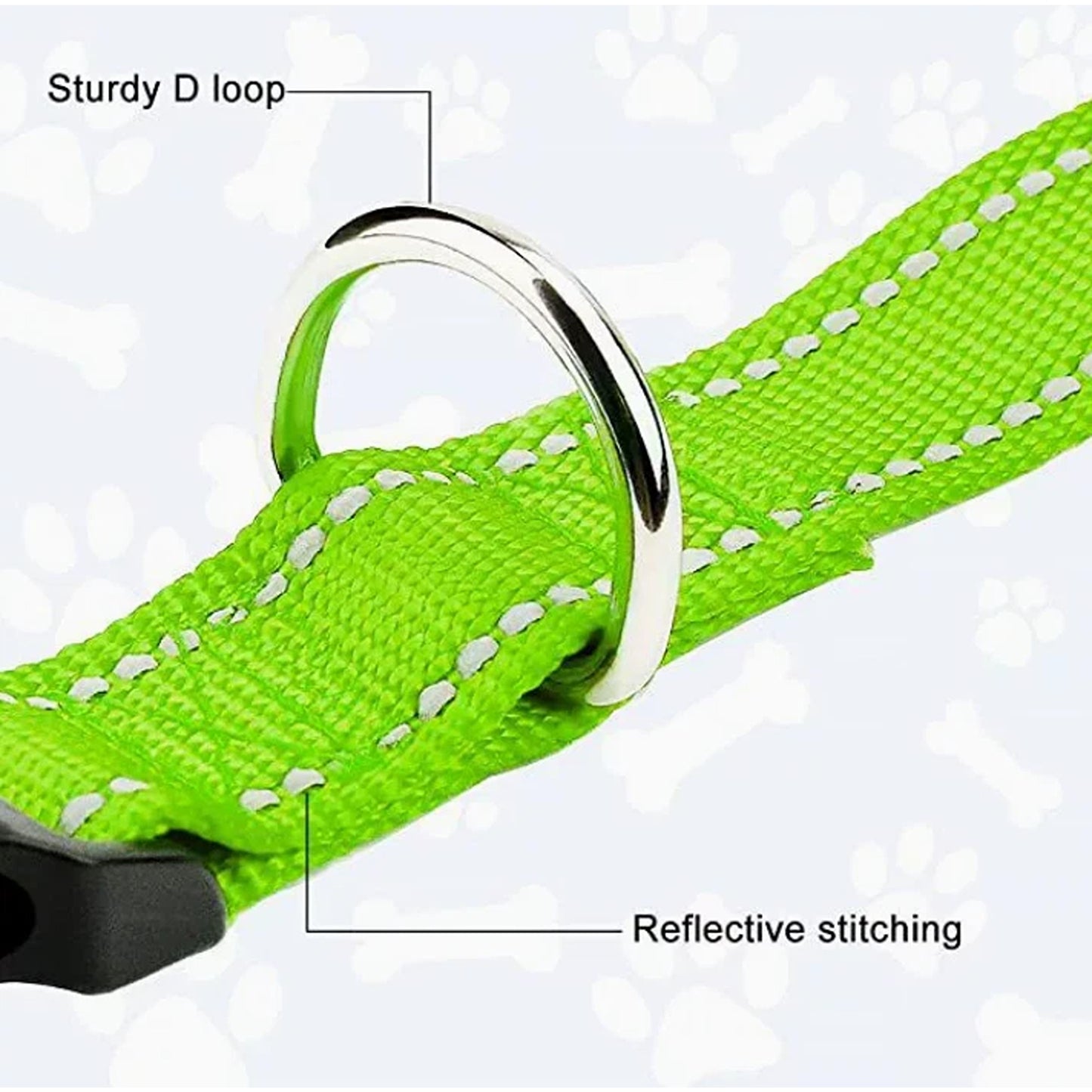Cyan Adjustable Pet Collar with Safety Lock Buckle