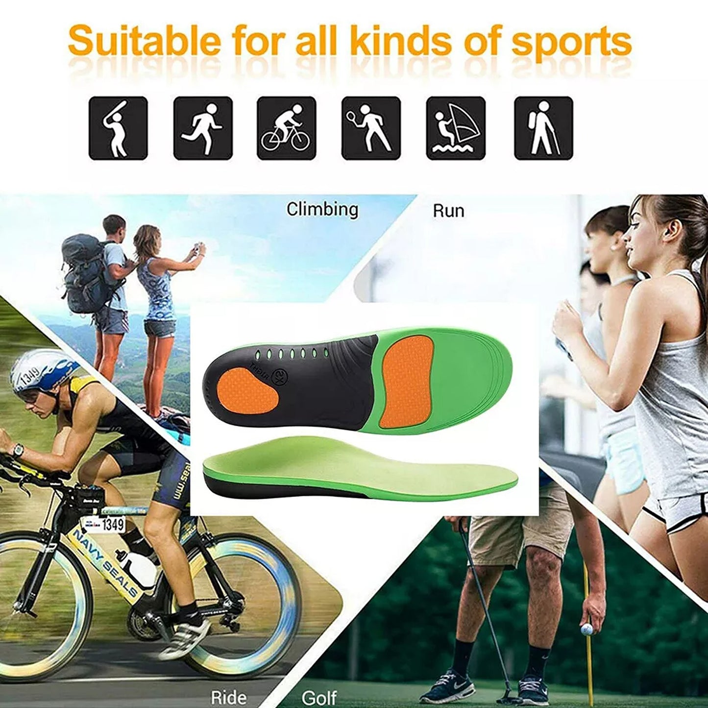 Plantar Fasciitis Insoles High Arch Support Foot Pads