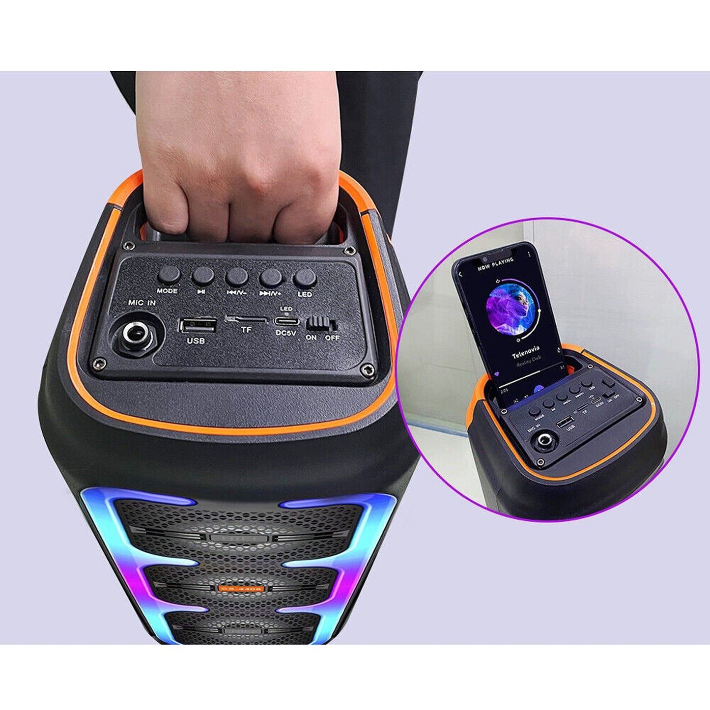 Party Bass RGB LED Karaoke Speaker