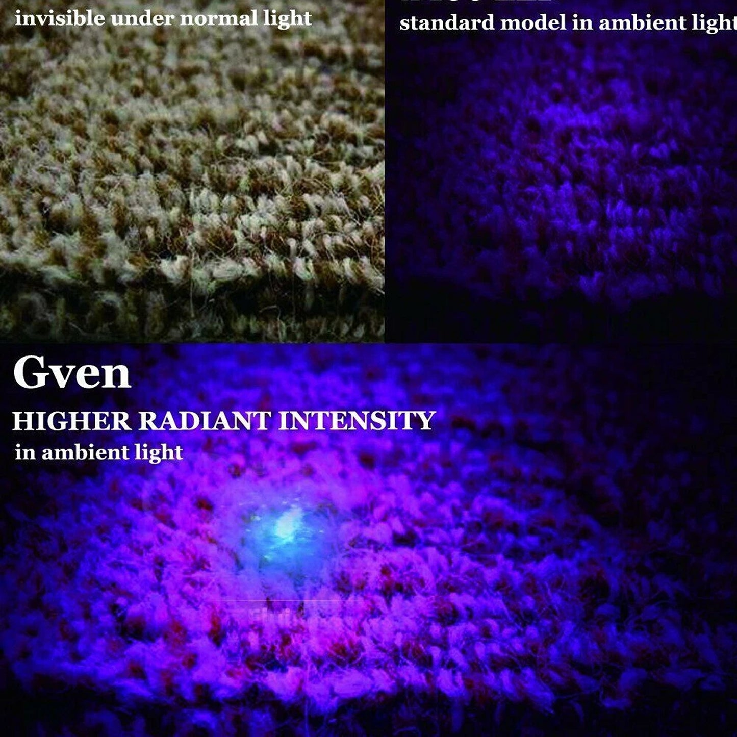 Aluminum UV Flashlight with 100 LED Blacklight