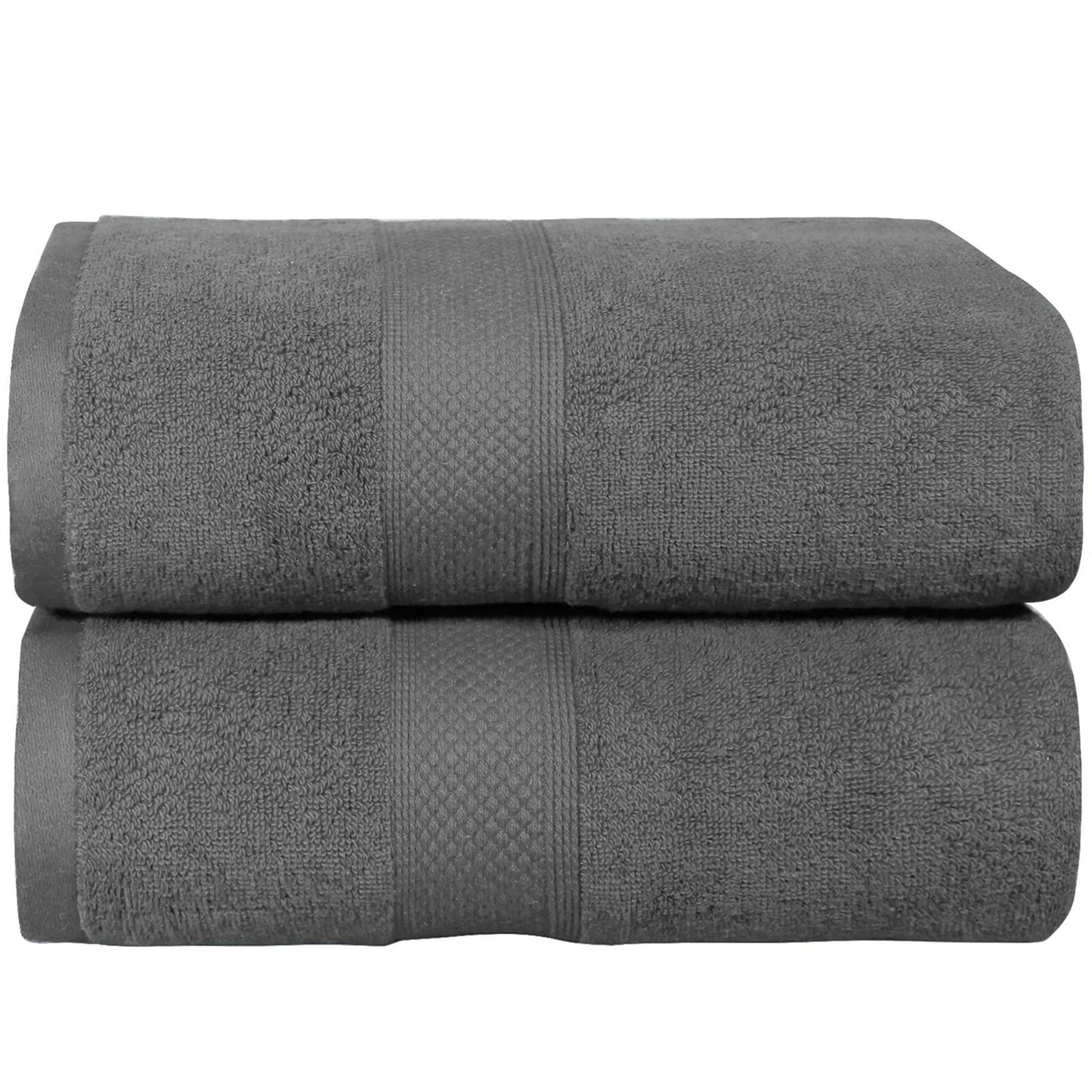 Charcoal Cotton Jumbo Bath Sheets Extra Soft 550 650 GSM 2 Pack
