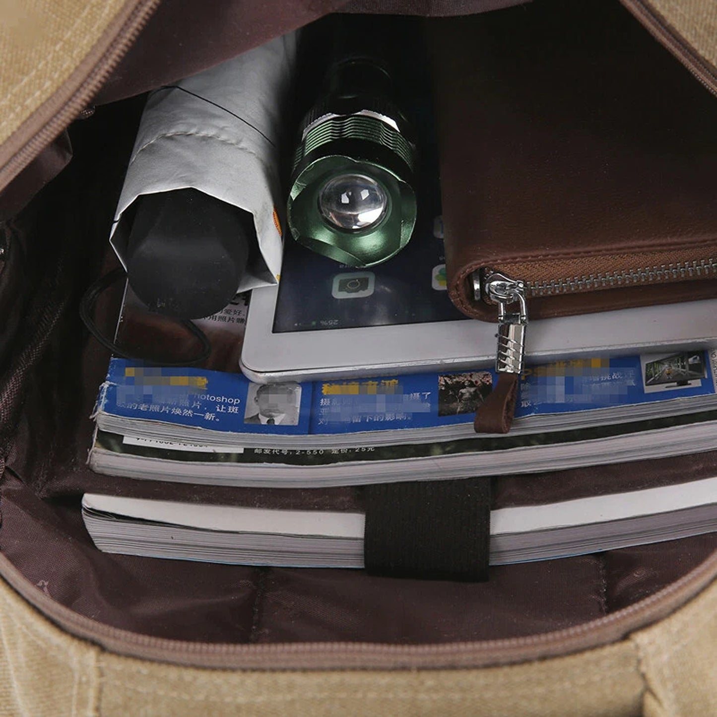 Mens Travel Backpack Vintage Canvas Bag for Laptop and School