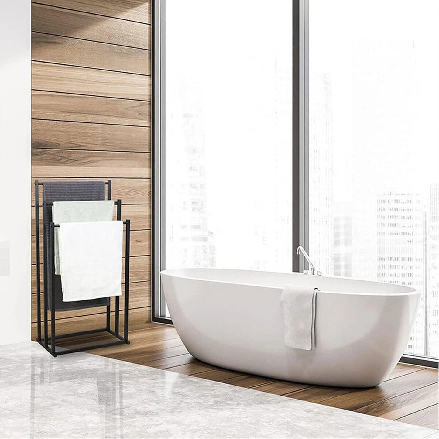 Freestanding Bathroom Towel Rack and Storage Stand