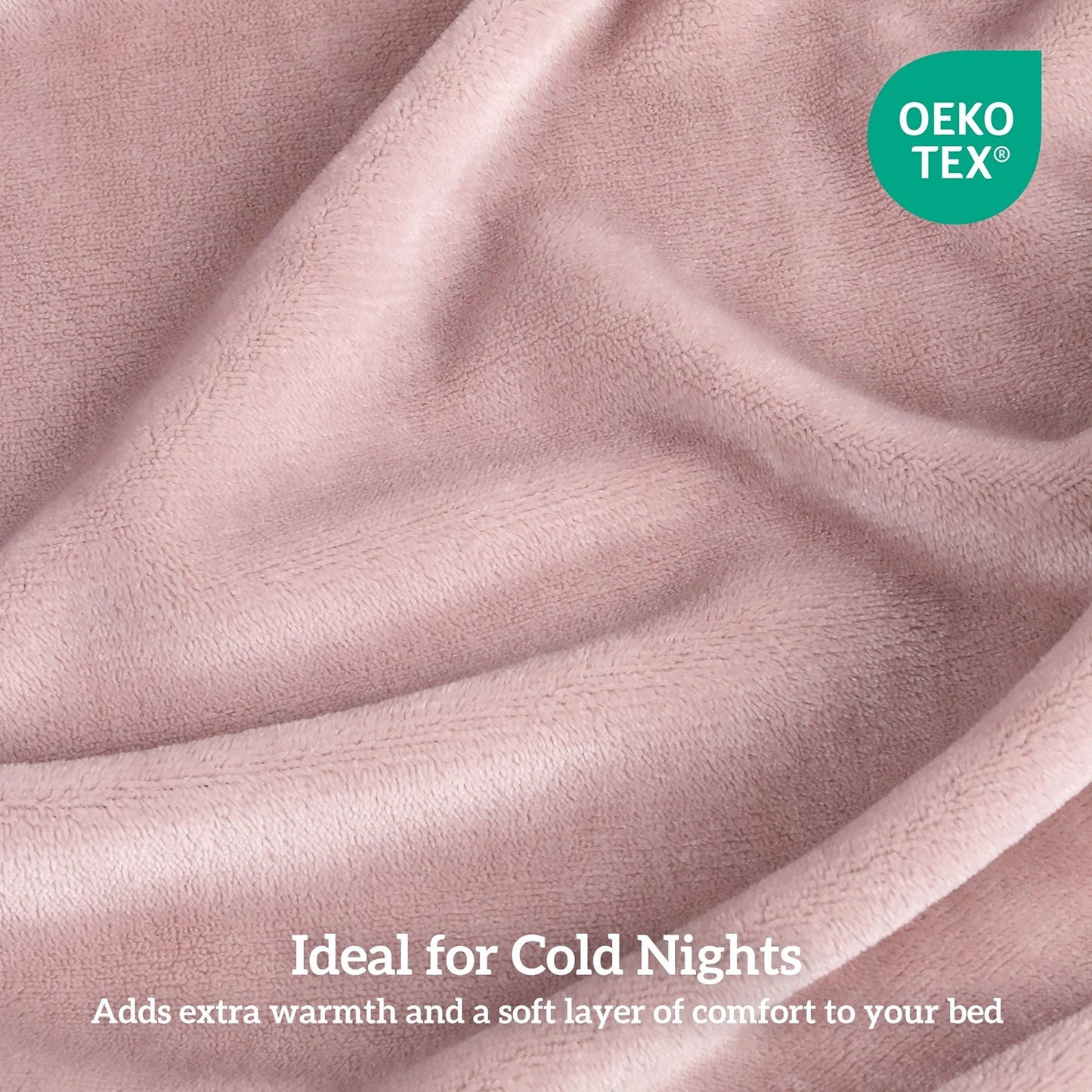 Dusty Pink Warm Flannelette Fitted Sheet and Pillowcase Set No Flat Sheet