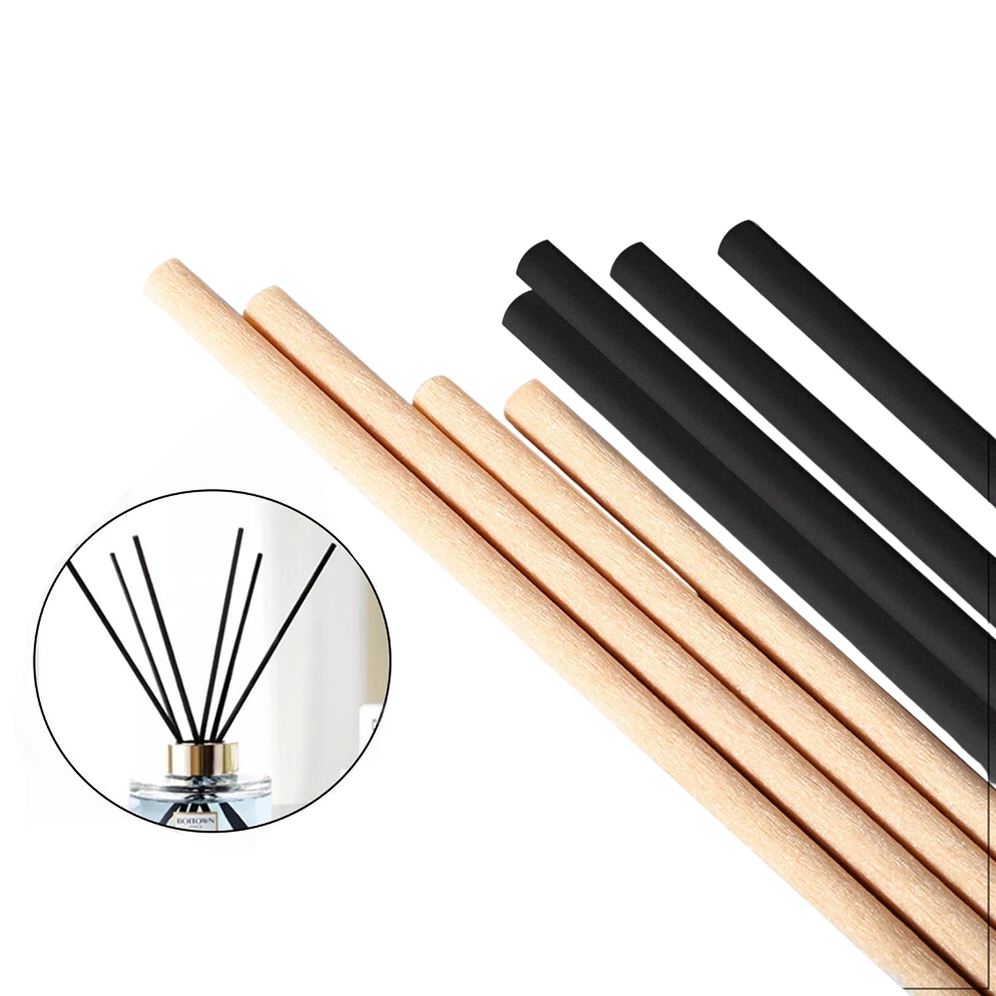 Premium Reed Diffuser Reeds Fiber Sticks Aromatherapy Home Office Bulk Pack - 40x