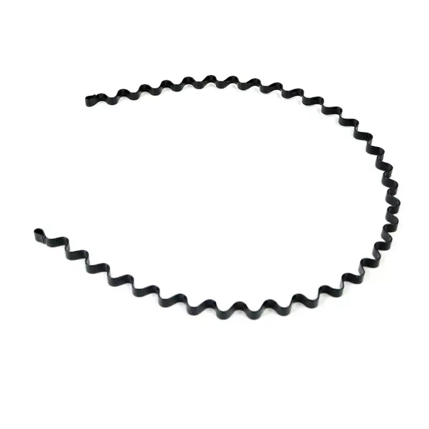 Black Metal Headband Wave Design for Men Women Sports 2pcs