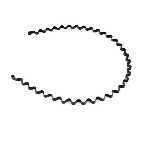 Black Metal Headband Wave Design for Men Women Sports 2pcs