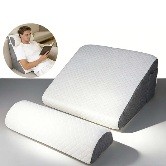 Memory Foam Wedge Pillow Bed Cushion Neck Back Support Bolster