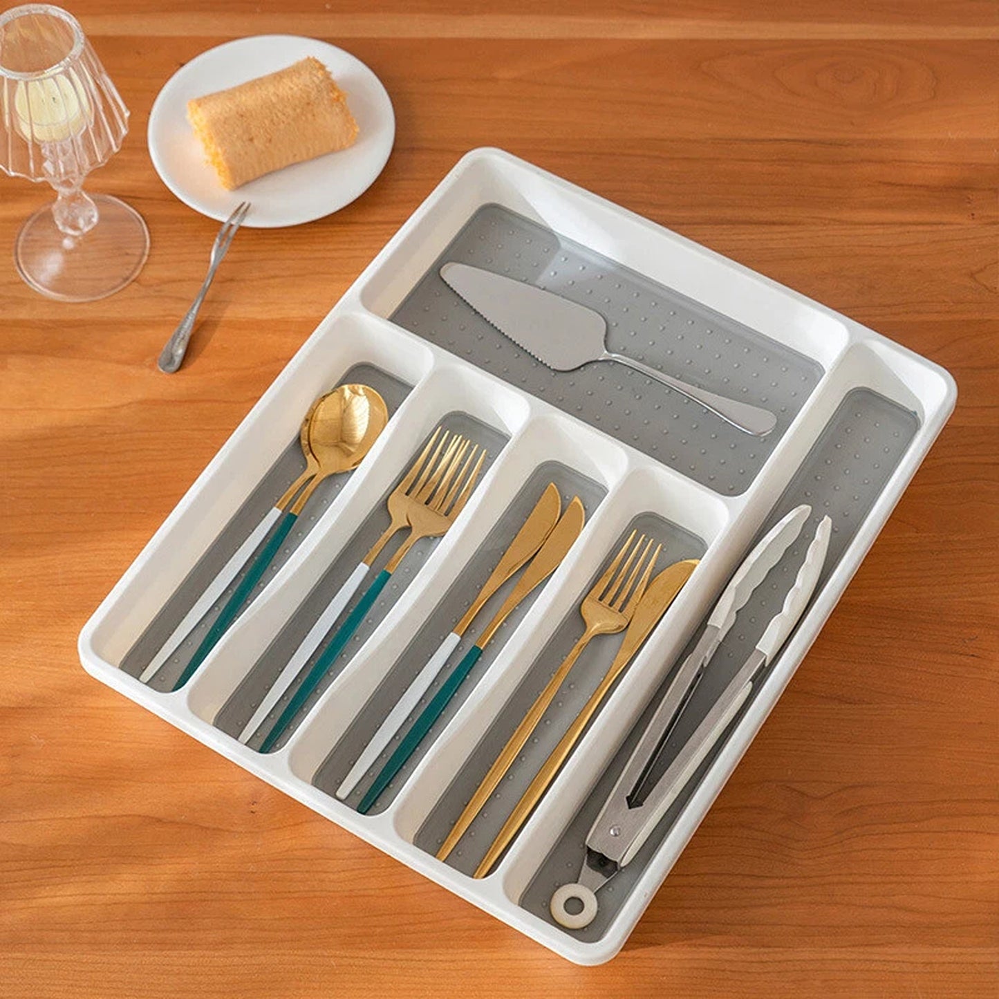 Utensil Organizer Large Kitchen Cutlery Tray Multi Purpose Drawer Insert