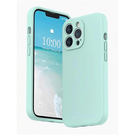 Cyan Silicone Protective Case for iPhone 16 15 14 13 12 11