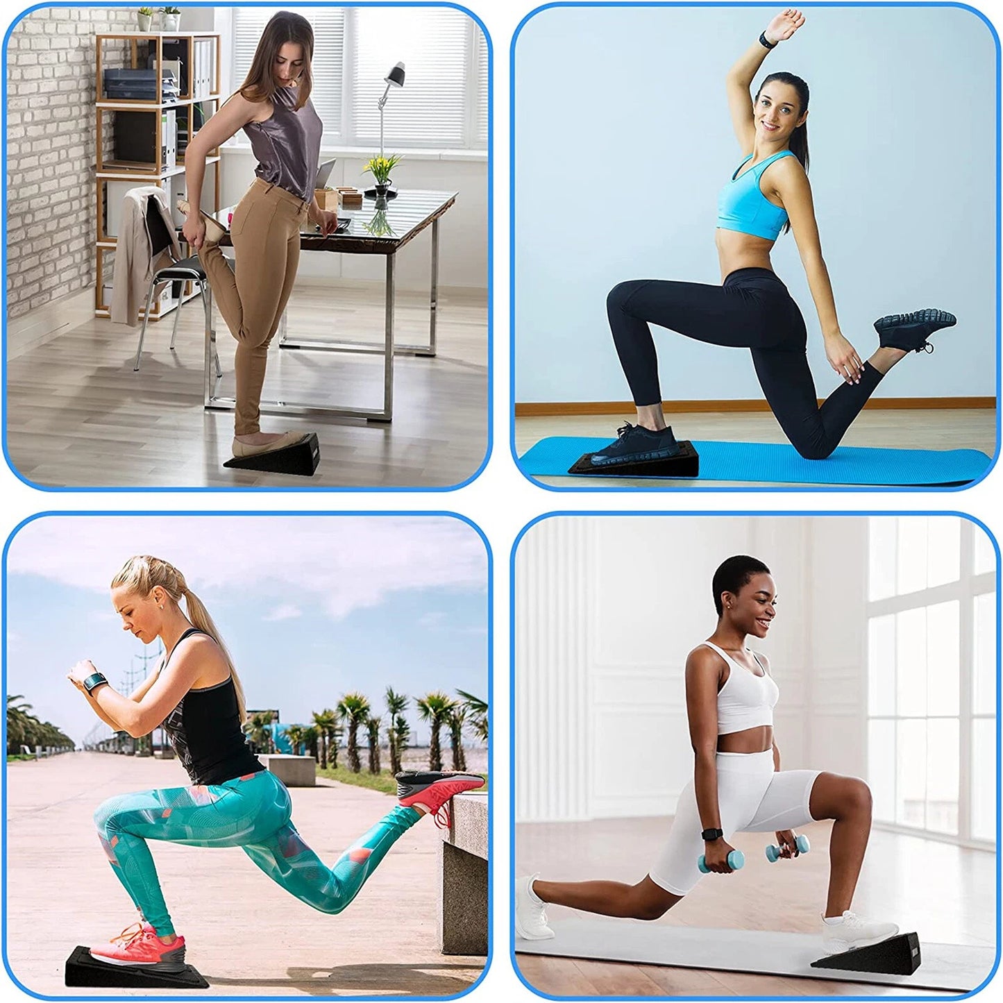 3pcs Slant Yoga Blocks for Squat Training and Flexibility Exercises