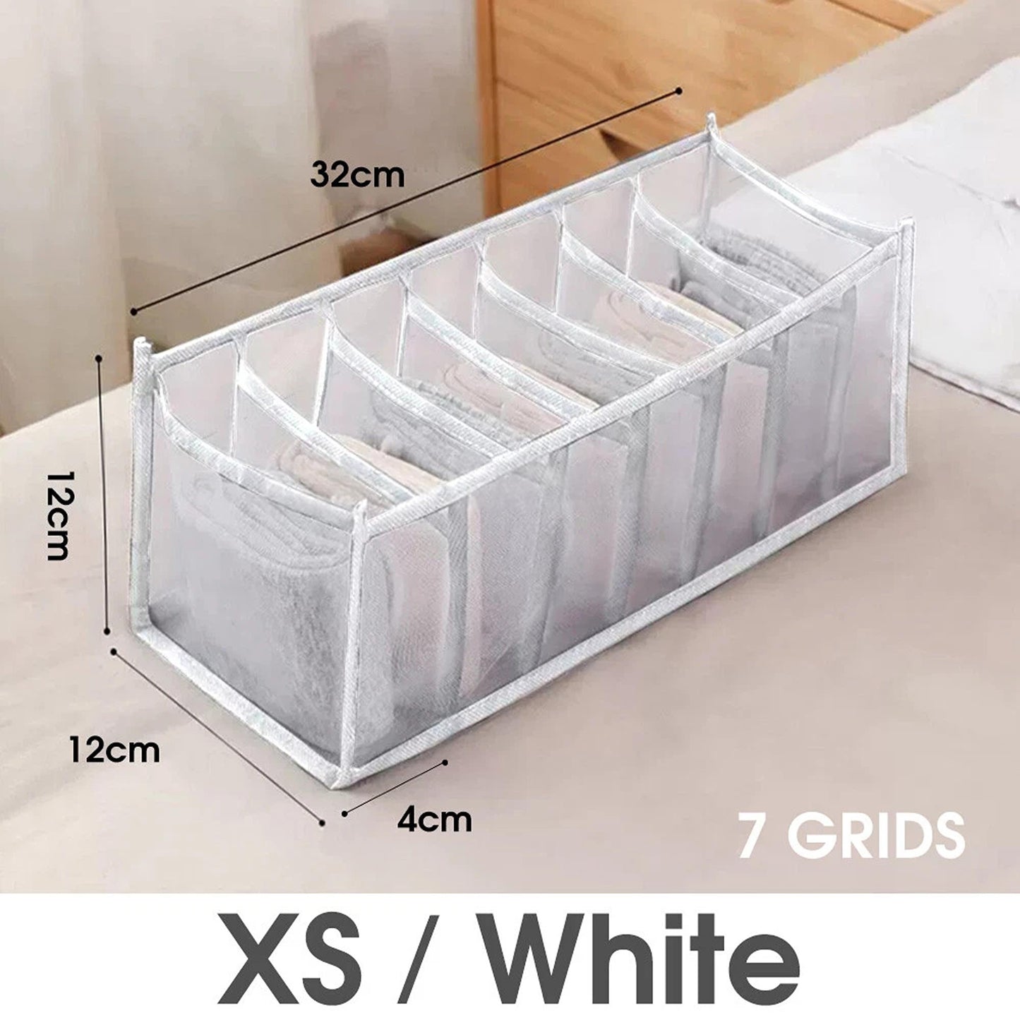 Clothes Organizer Wardrobe Storage Box Drawer Divider Mesh in Multiple Sizes