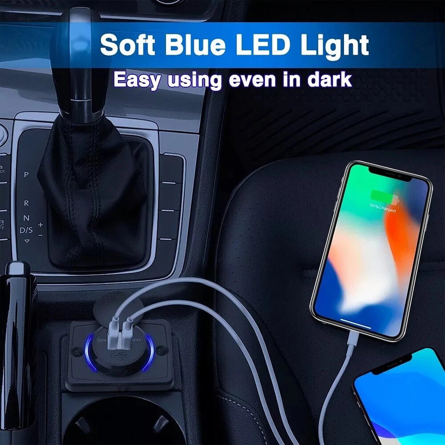 Dual USB Car Charger Socket Power Outlet 12V 24V 3.1A