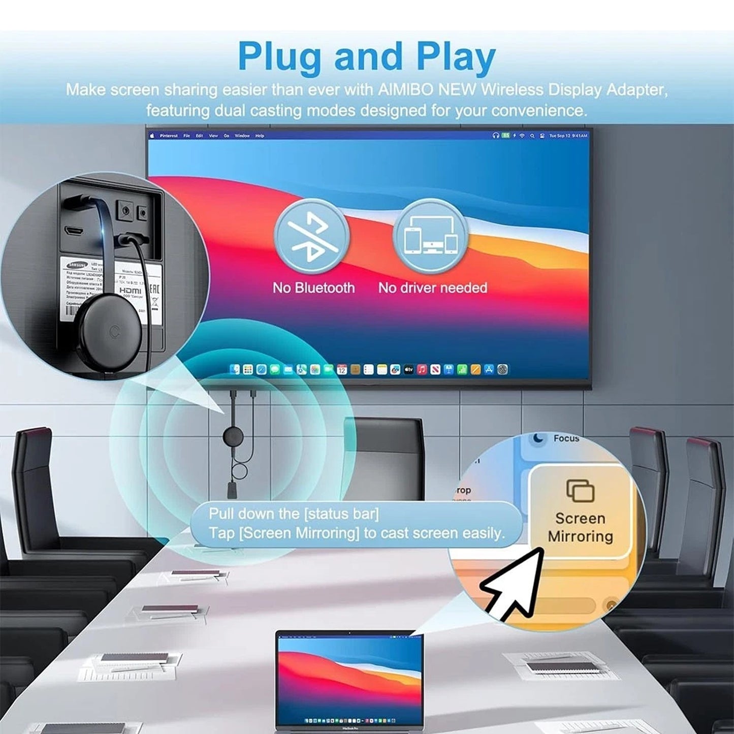 Chromecast Wireless HDMI Display Adapter Screen Phone Mirroring Extender