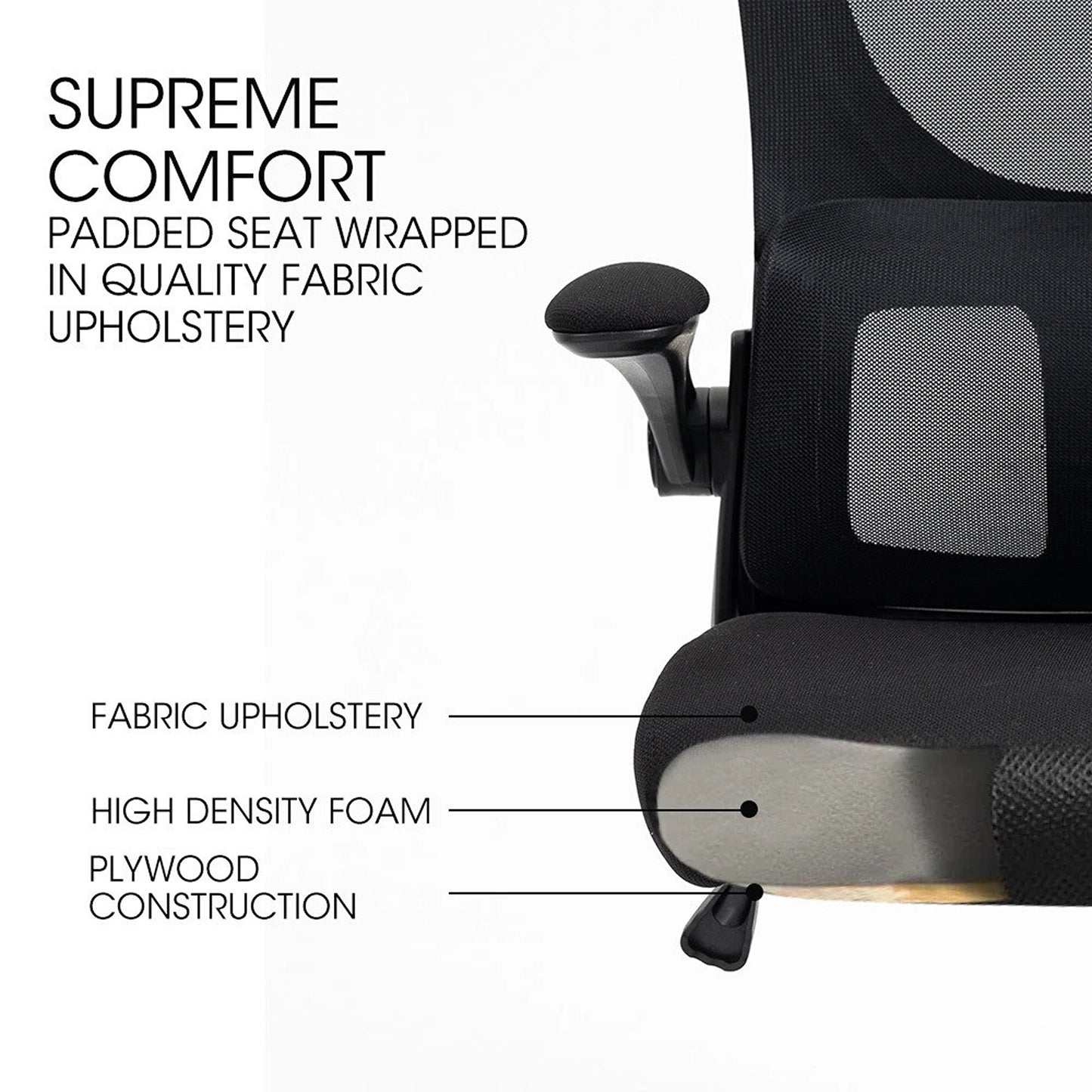 Ergonomic Office Computer Chair Mesh Executive Desk Chair with Headrest Black