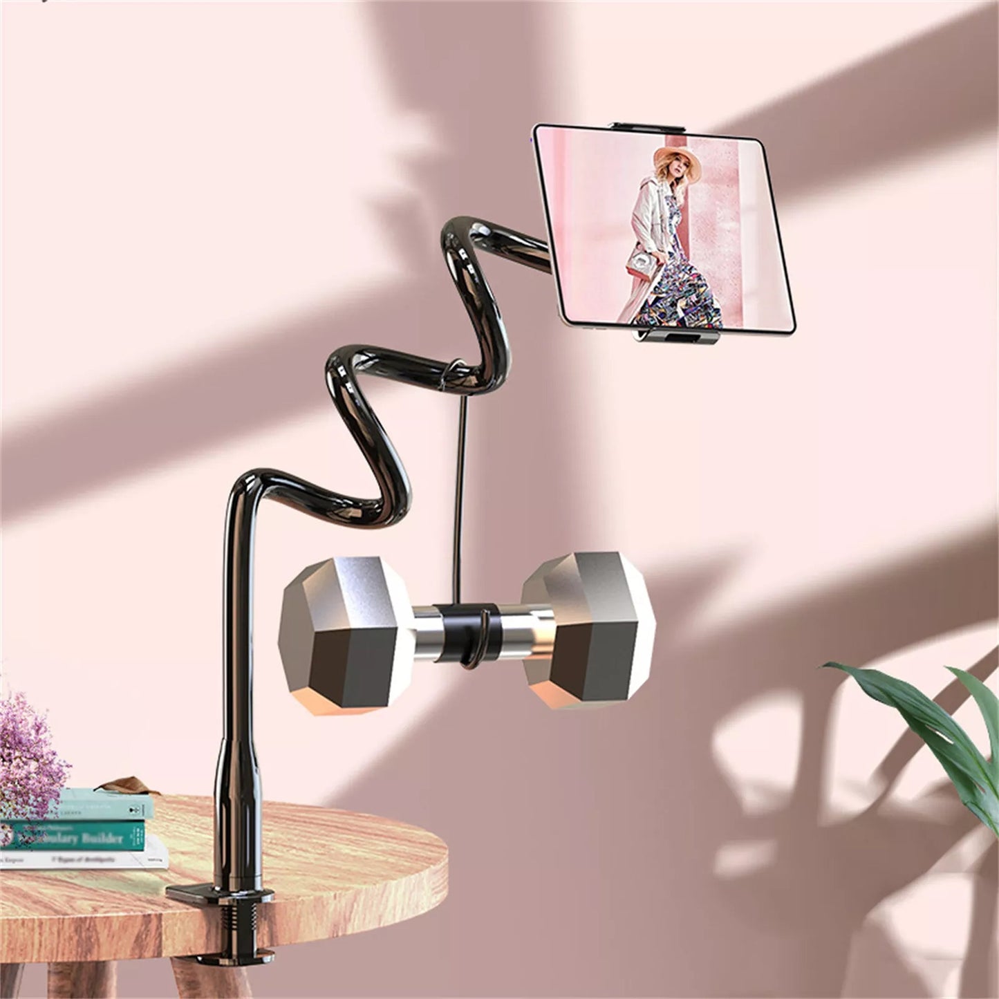 Flexible Mobile Phone Holder with Clip Mount for Bed and Desk