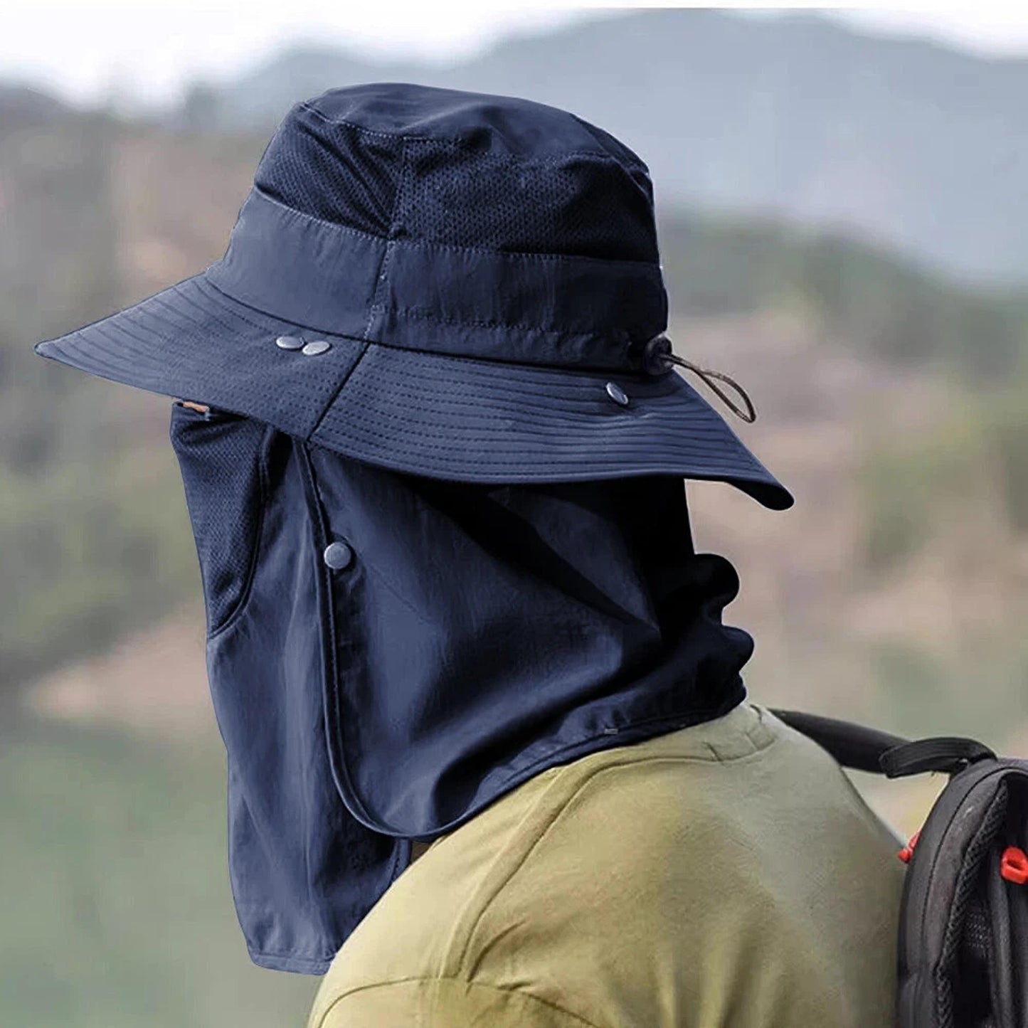 Sun Protection Hat with Neck Flap for Men and Women Hiking or Fishing