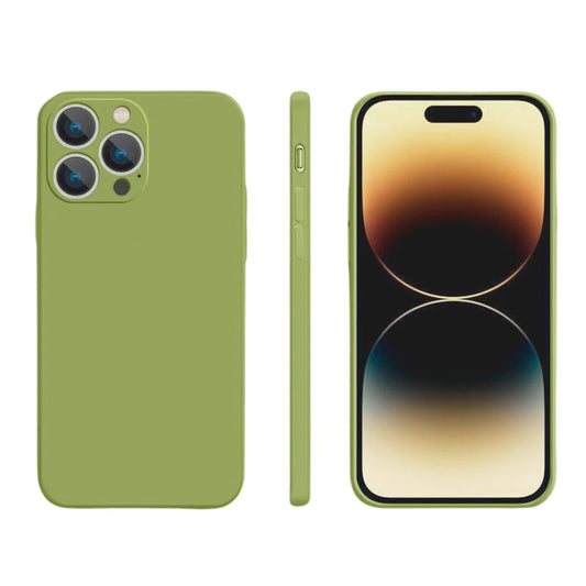 Matcha Green Silicone Shockproof Protective Case for iPhone 16 15 14 13 12 11 Pro