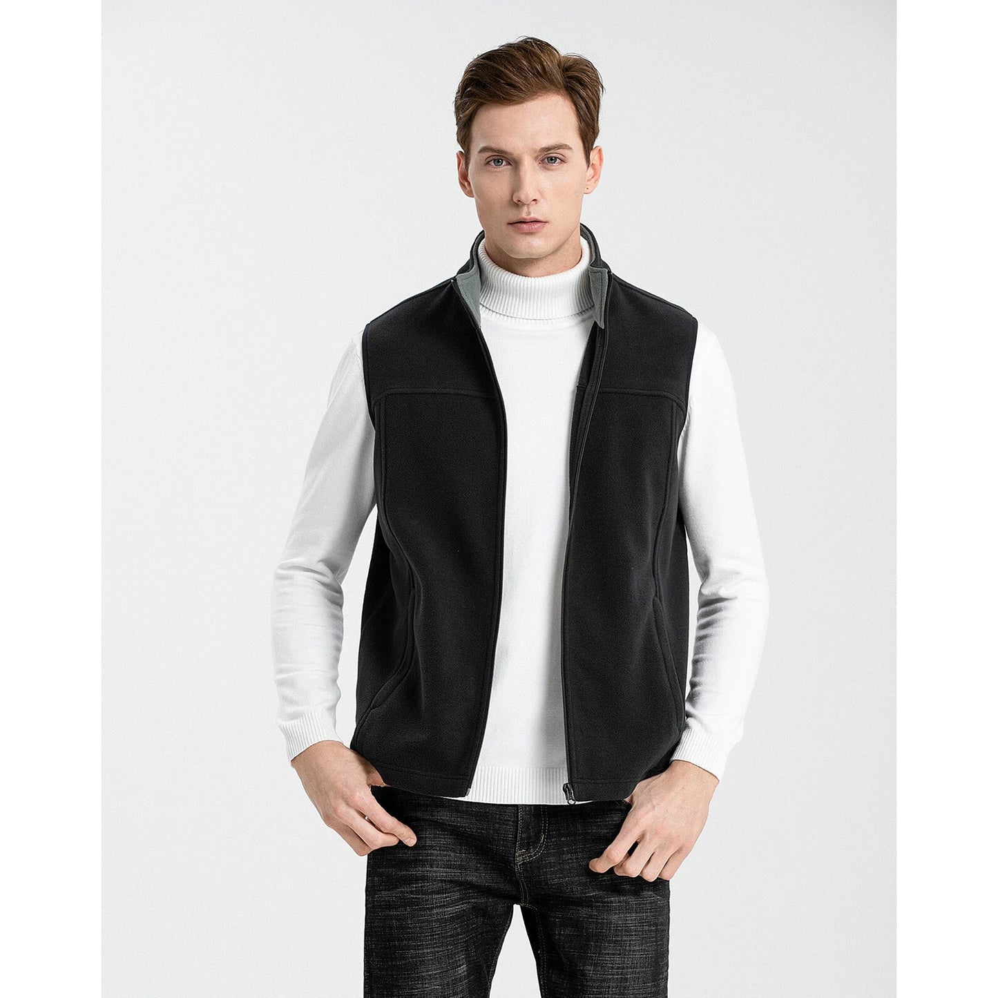Unisex Soft Fleece Vest Medium Weight Sleeveless Outerwear