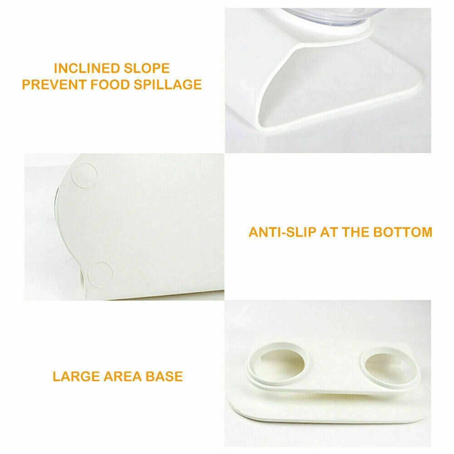 Double Raised Pet Bowls Stand Elevated Food Water Feeder for Cats Dogs