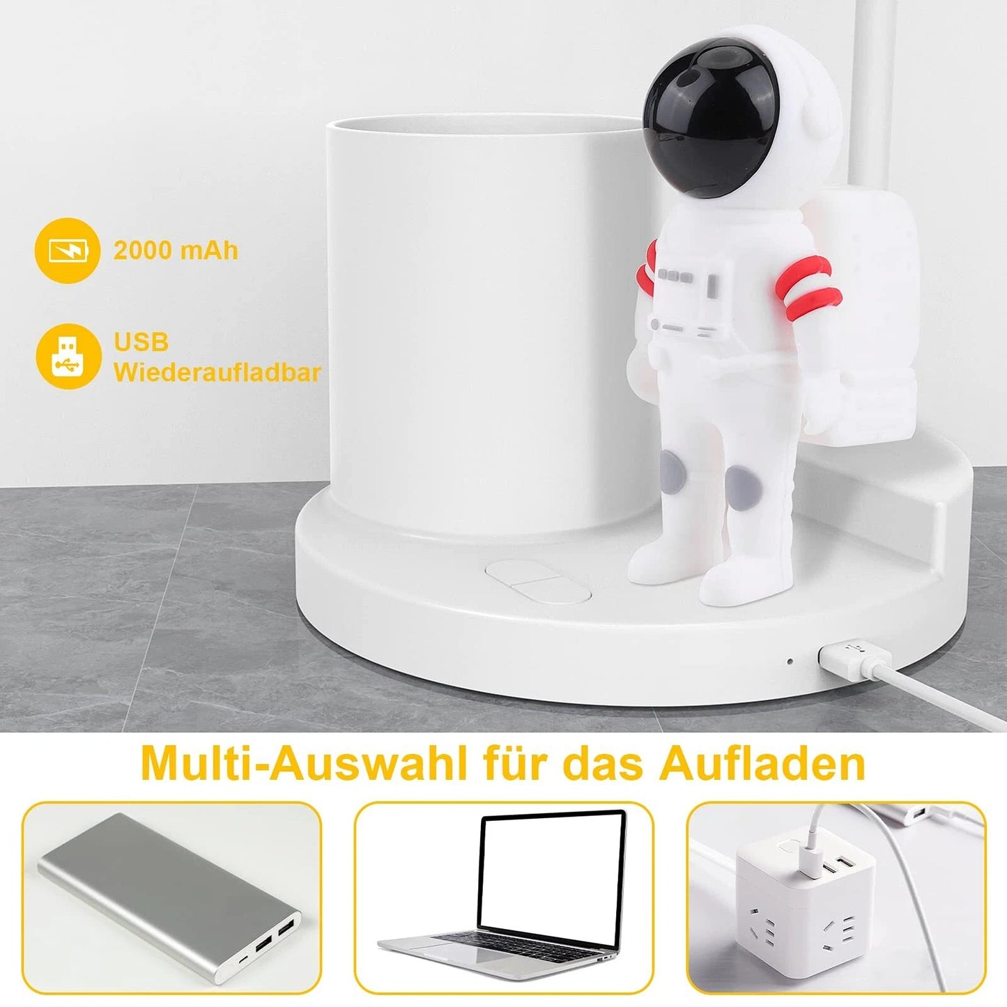 LED Desk Lamp with Touch Sensor and USB Rechargeable Battery
