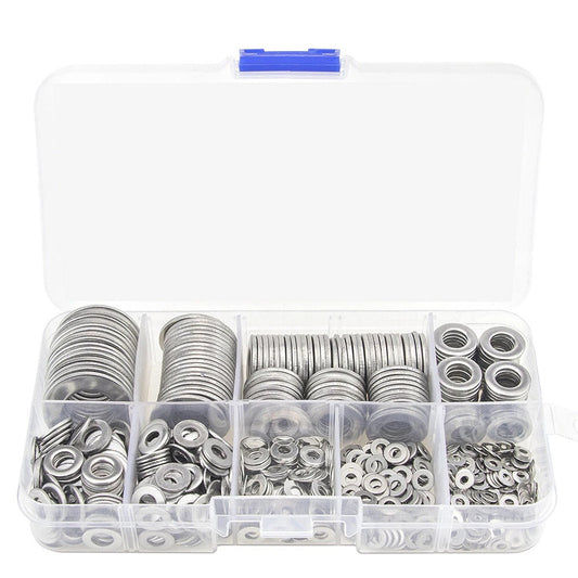 Stainless Steel Flat Washer Assortment Set 600pcs
