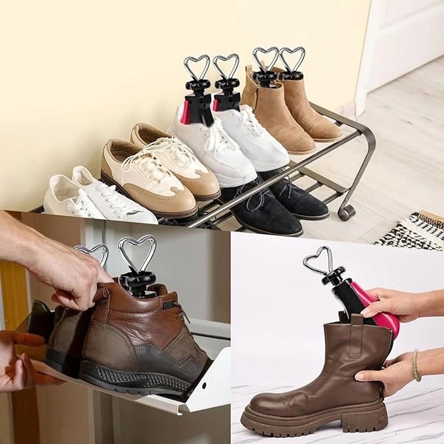 Rose Red 2 Pack Adjustable Shoe Stretcher for Men and Women
