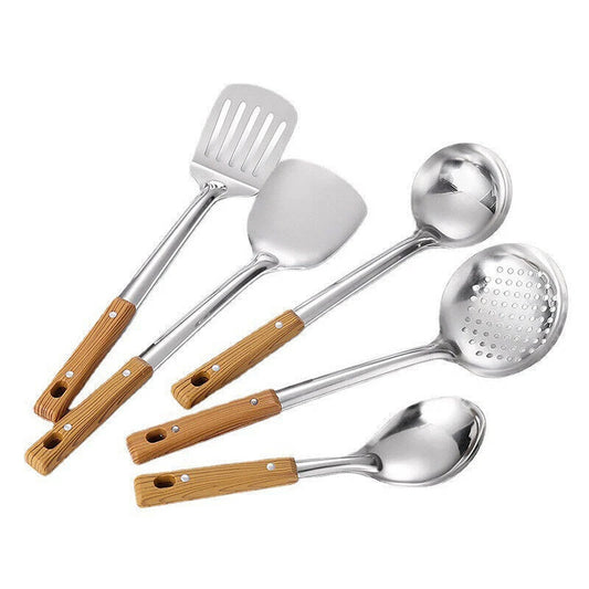 5 Piece Stainless Steel Cooking Utensil Set Great for Kitchen