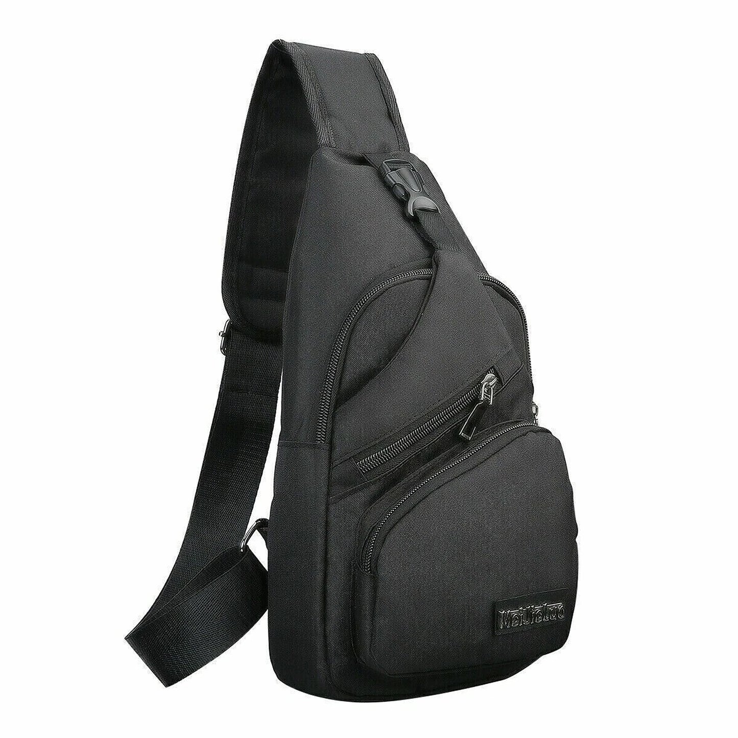 Black Mens Crossbody Satchel Bag Lightweight Travel Chest Pack