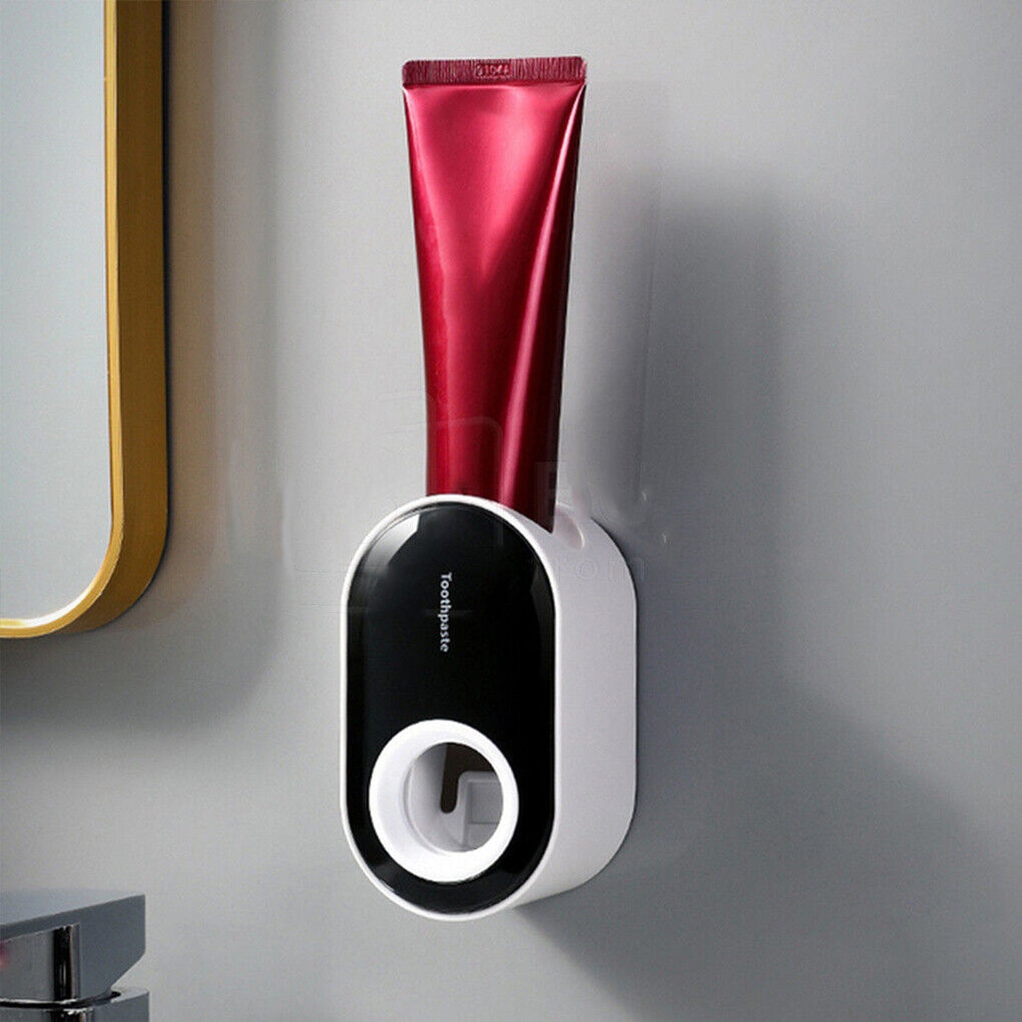 Wall Mounted Toothbrush Holder Automatic Toothpaste Dispenser