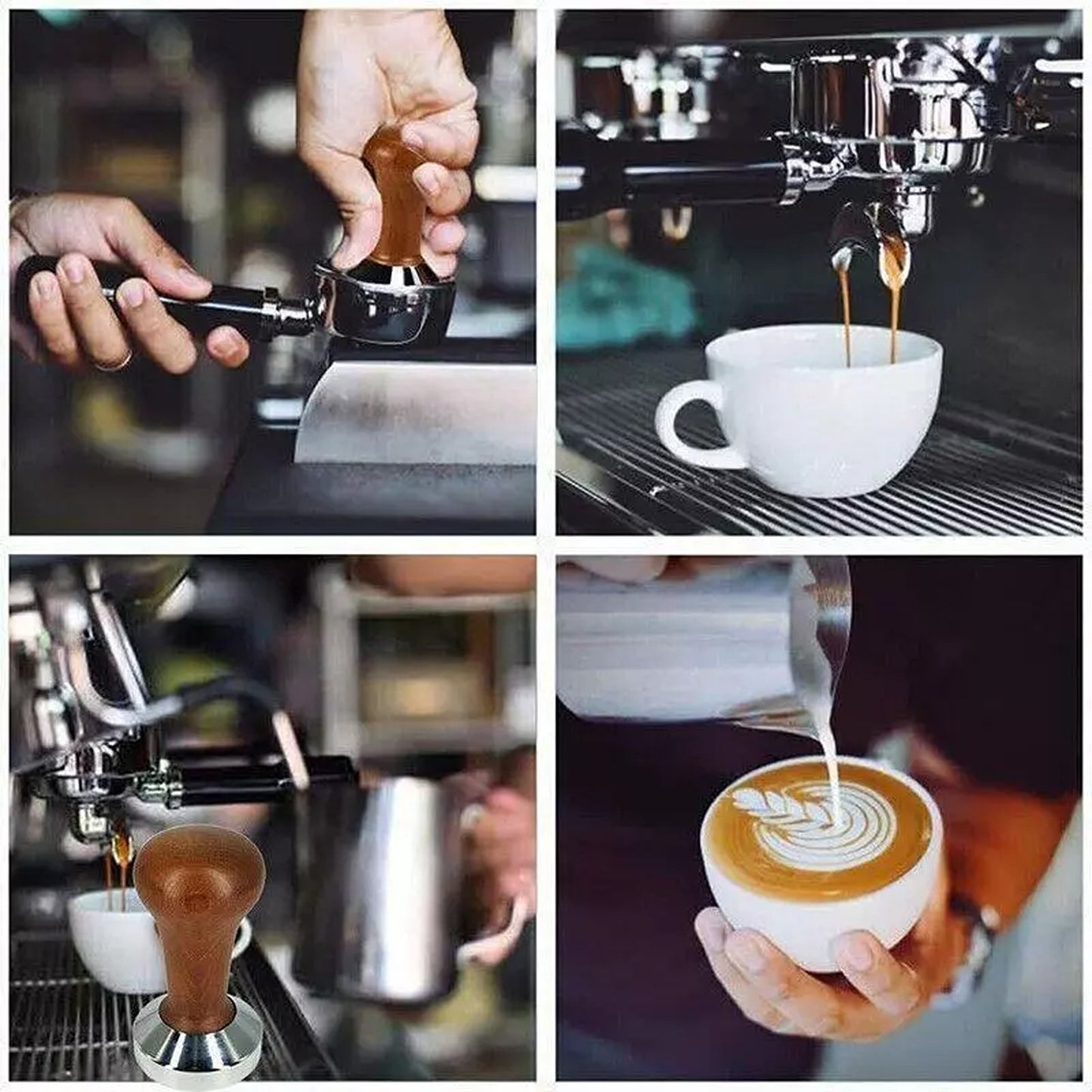 Barista Espresso Tamper 51mm Stainless Steel with Wood Handle