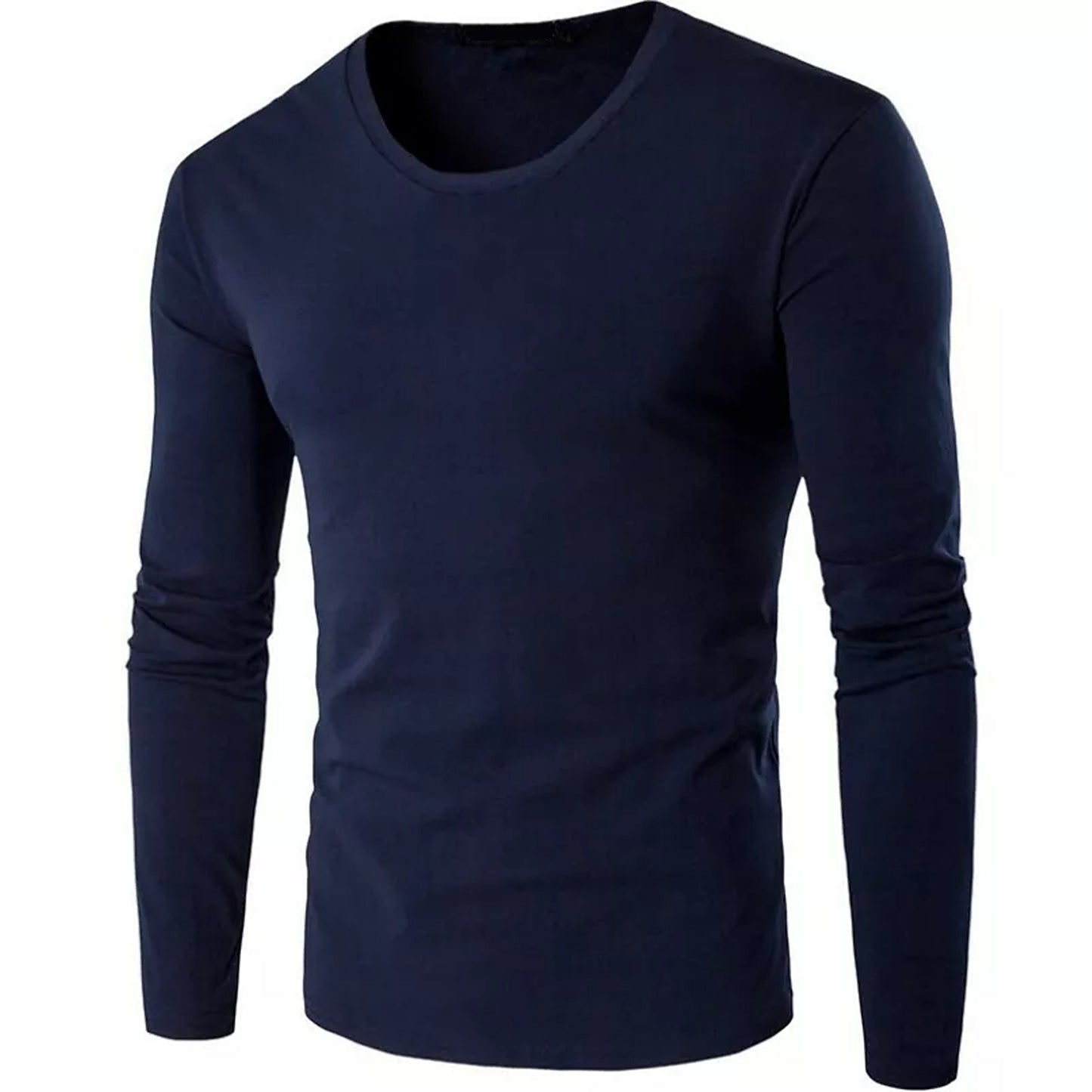 Premium Heavy Cotton Long Sleeve T Shirt for Men - Navy