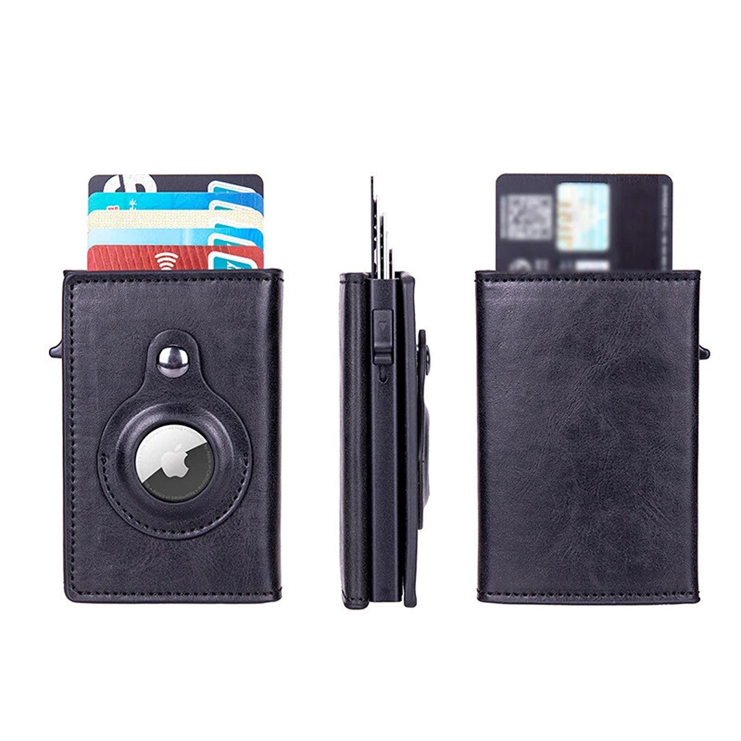 PU Leather Wallet with AirTag Holder Credit Card and Cash Case