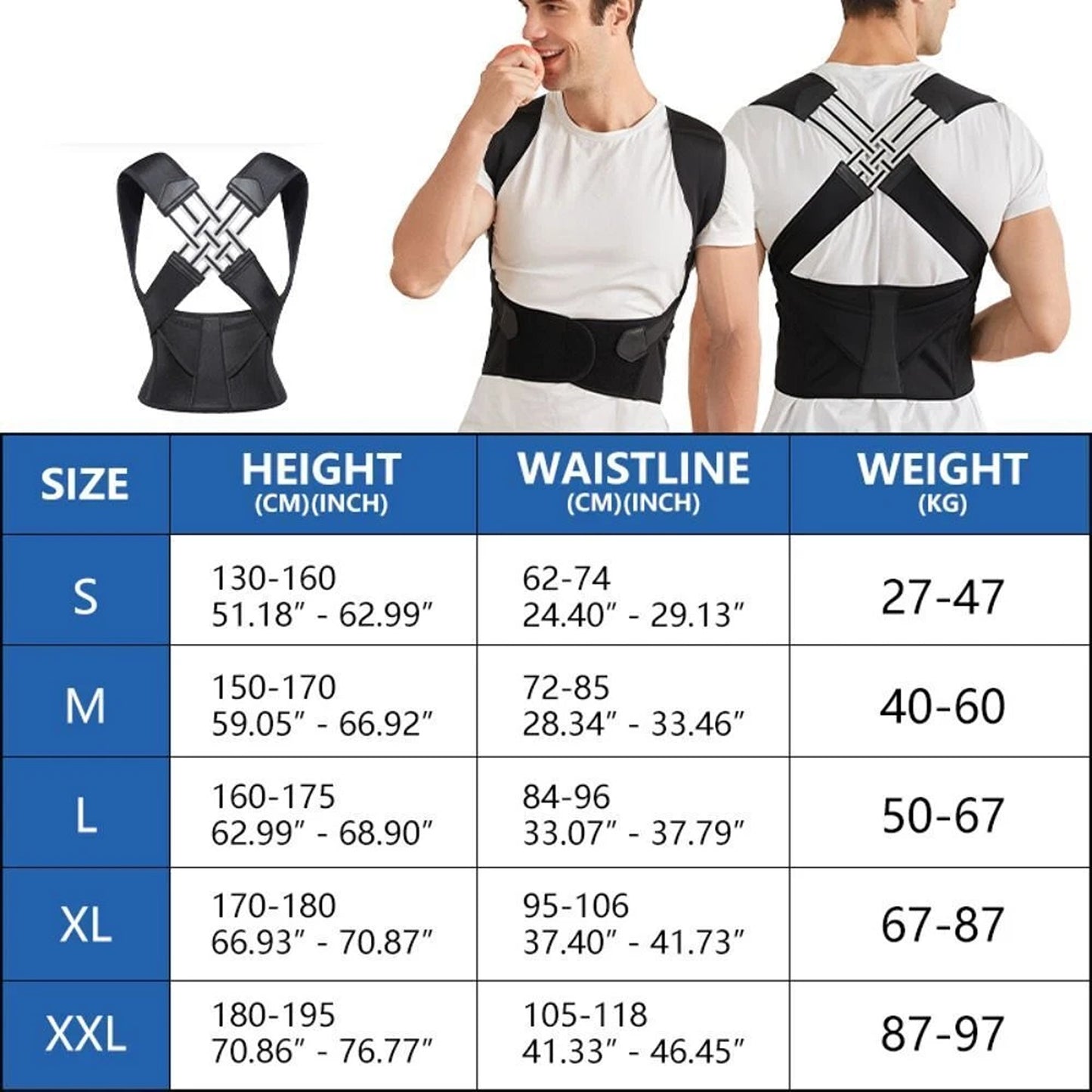 Adjustable Posture Corrector Back Support Brace for Men and Women