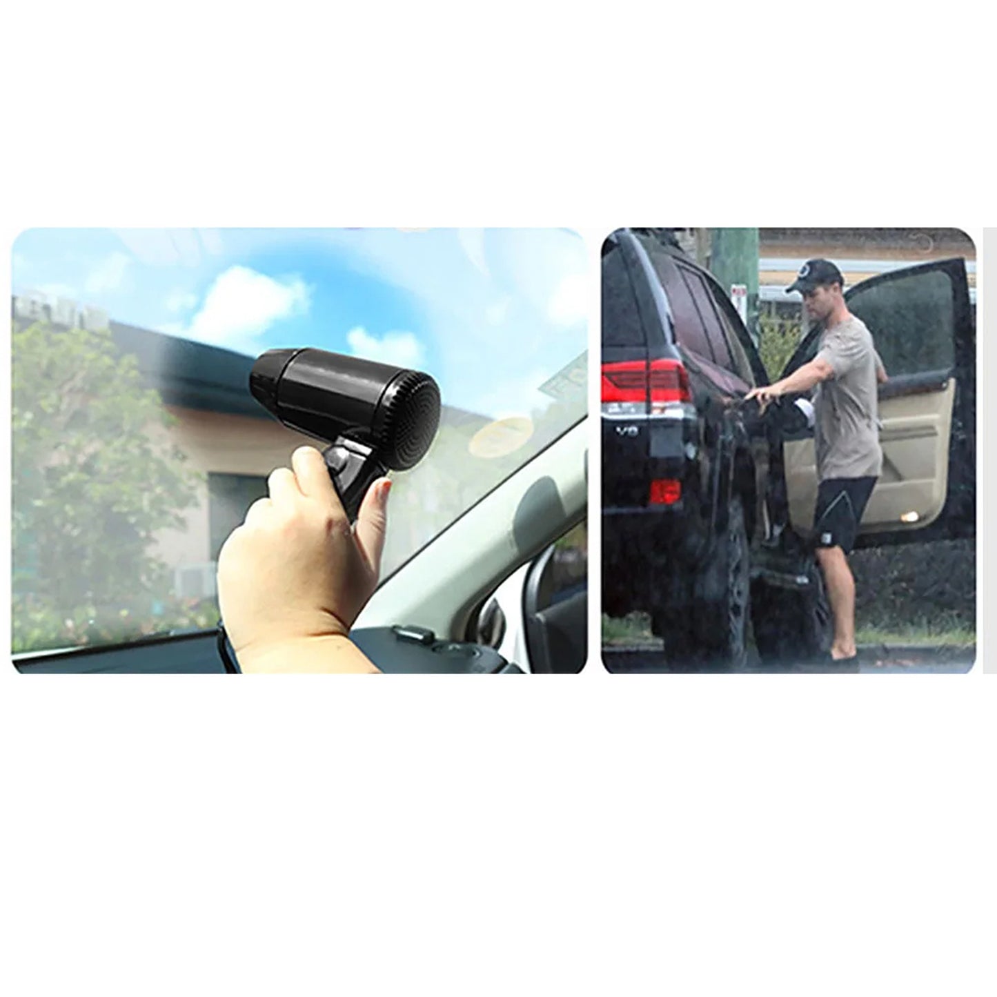 Portable Hairdryer Dry Glass Defroster Car Camping Travel
