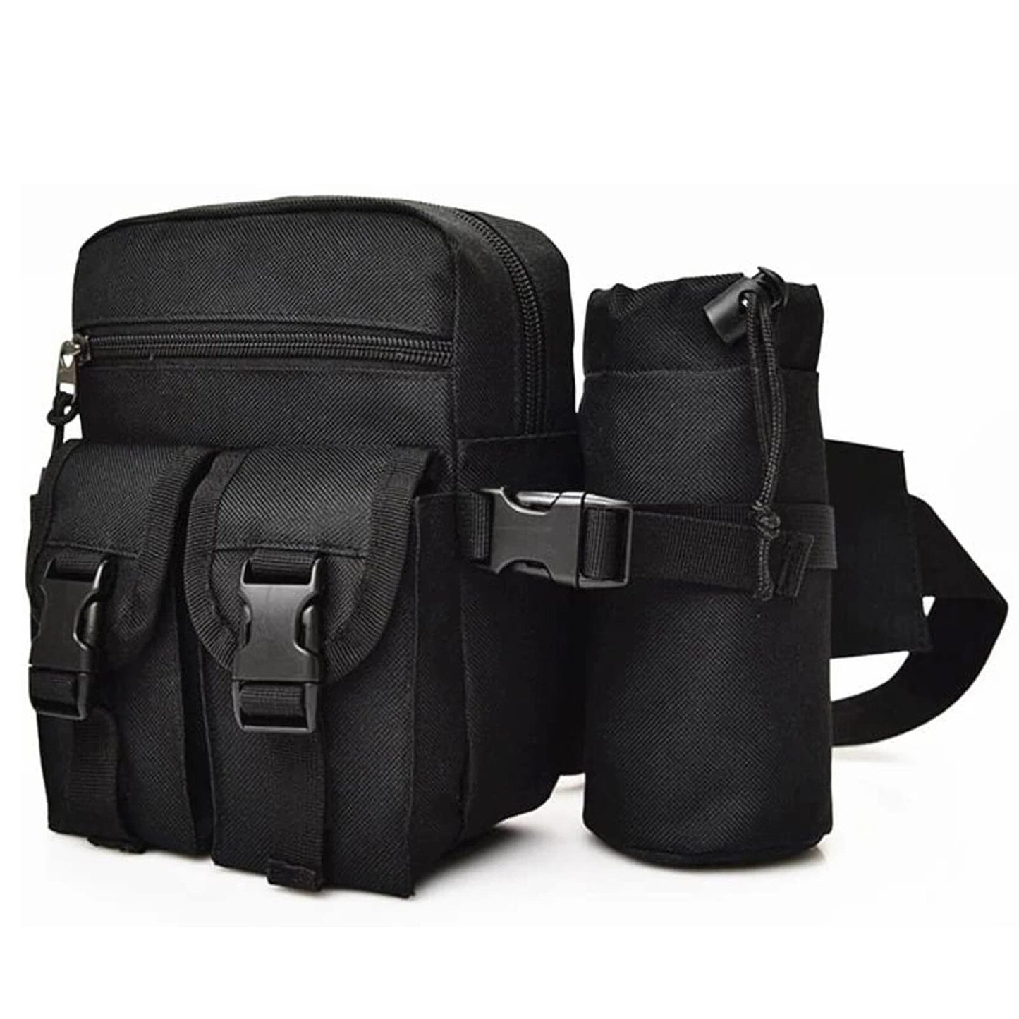 Black Tactical Waist Pack for Camping Hiking and Outdoor Activities