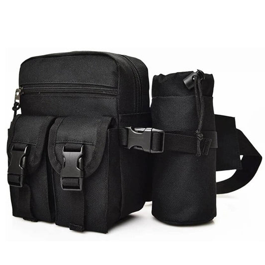 Black Tactical Waist Pack for Camping Hiking and Outdoor Activities