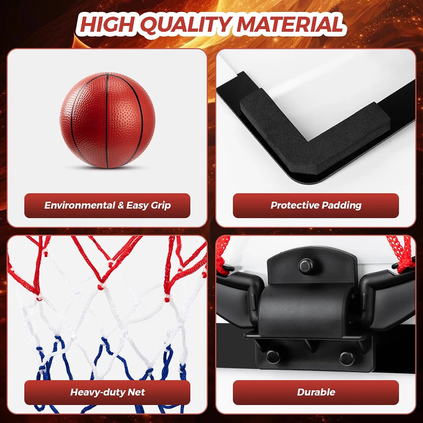 Over the Door Mini Basketball Hoop with Balls and Pump