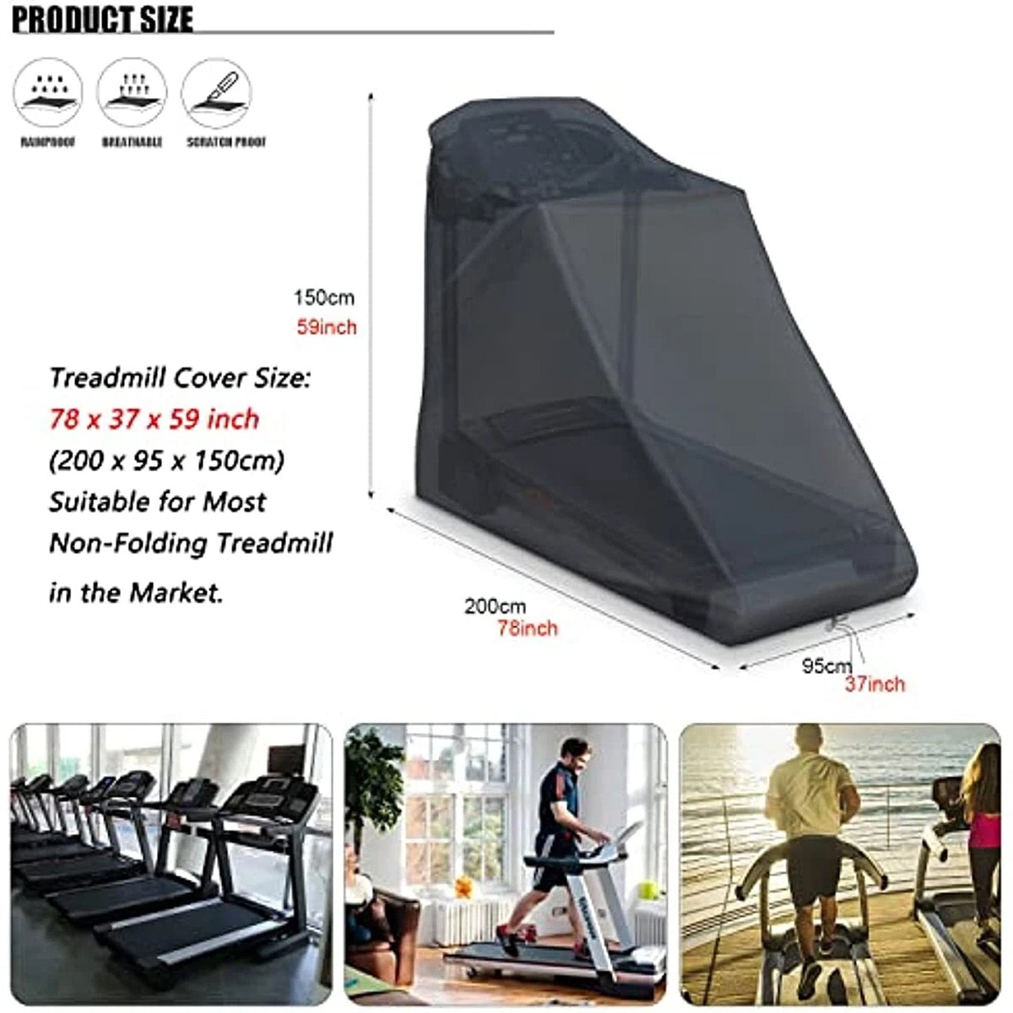 Waterproof Treadmill Cover for Non Folding Treadmills