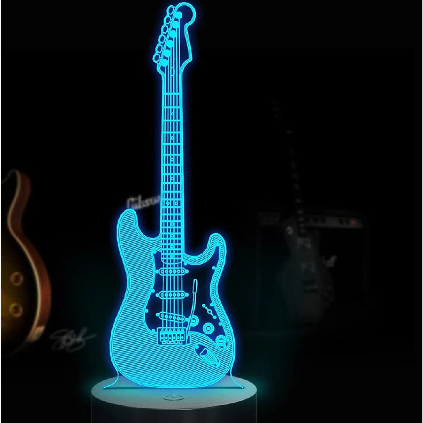3D Guitar LED Night Light with 16 Colour Gradient and Remote Control