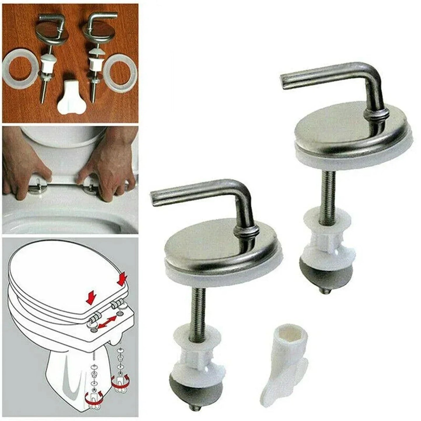 Toilet Seat Fix Fittings for Back to Wall Hinges 2pcs